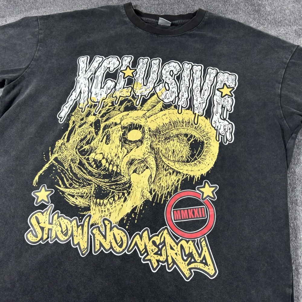 Xclusive Committee MMXXII‎ Crew Neck Black T-Shirt Men's XL Show No Mercy Skull